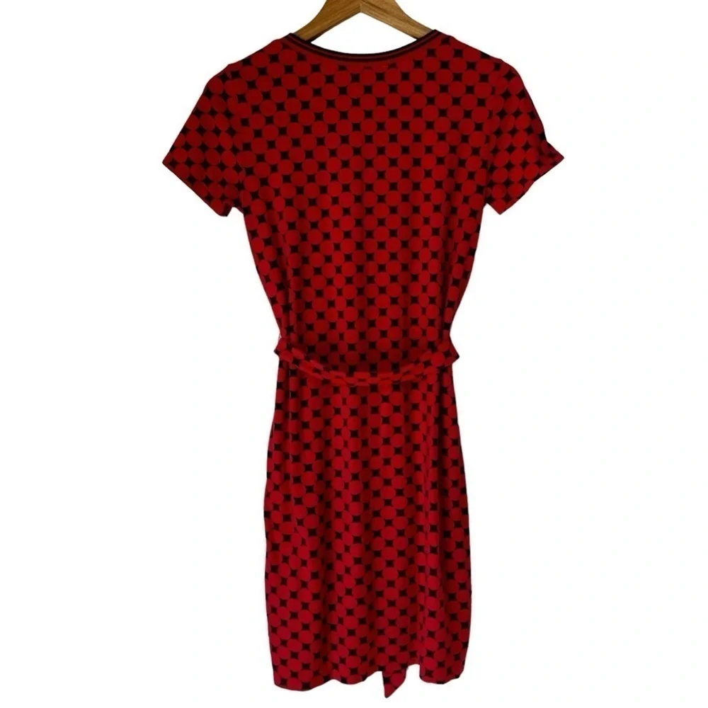 Tommy Hilfiger Red Summer T-ShirtDress, Short Sleeve, V Neck, Tie Waist, XS